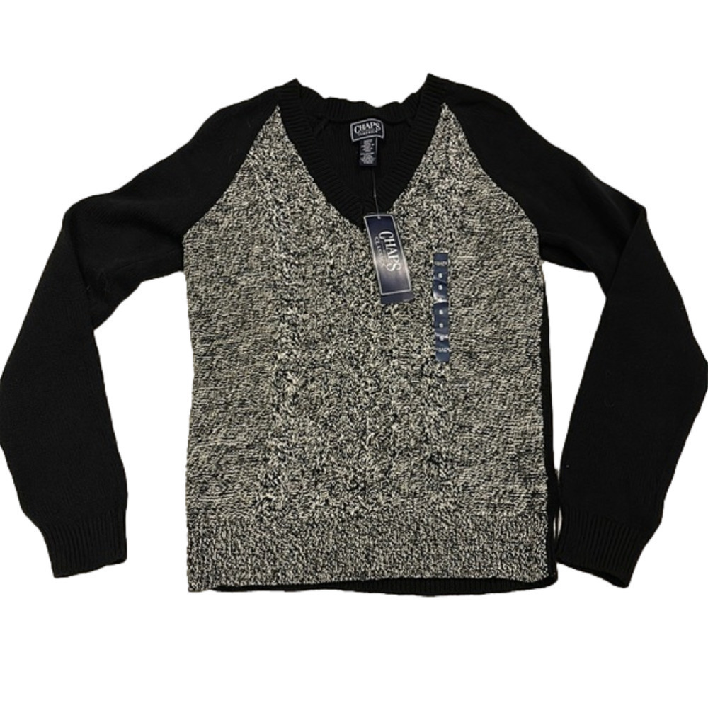Chaps Black and Gray Women's Sweater